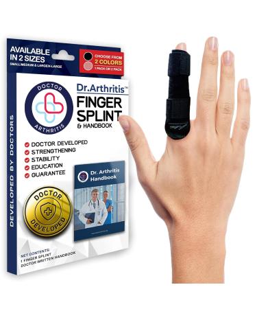 Dr.Arthritis of doctors designed finger bandage finger rail small finger/middle finger/index finger - finger protection for injury with brackets & rails black S/m couple S -M black 2 - Buy Online on GoSupps.com