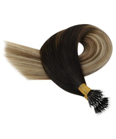 Youngsee 40cm Balayage Nano Ring Hair Extensions - Real Hair Brown & Blonde Shades (#2/6/24) | Premium Quality Nano Beads - Buy Online on GoSupps.com