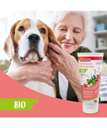 BEAPHAR - Organic Universal Shampoo - Contains Aloe Vera from Organic Farming - Hydrates Skin - Softens Coat - Natural Origin - 200ml - Buy Online on GoSupps.com