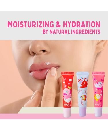 Kirby 3 Count Cute Lip Gloss for Women Mini Lip Gloss for Girls with Rose Tea Leaf Extract& Vitamin E Hydrating Lip Gloss Pack & Lip Moisturizer from Japan Green Tea+ Peach Tea+ Milk Tea 3 Pack - Green Tea + Peach Tea +  - Buy Online on GoSupps.com