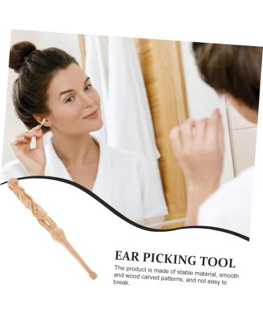 OUNONA Peach Wood Ear Scoop Tool Set Carved Earwax Removal Tools Portable Ear Cleaner for Household Use Ergonomic Design - Buy Online on GoSupps.com