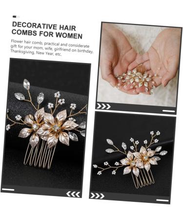 Beavorty flower hair comb bride hair comb clip wedding guest gold headband shiny metal headband bridal headdress sparking hair hoops crystal wedding headdress decorate Miss manual - Buy Online on GoSupps.com