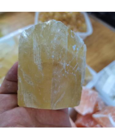 Natural Crystal Rough Natural Crystal 200-900g Natural Transparent Yellow Optical Calcite Orange Crystal Stones and Rough Specimen Gemstone Specimen (Size : 200-250g) - Buy Online on GoSupps.com
