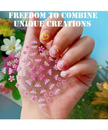 Fychuo 30Pcs Self-Adhesive Nail Stickers - Colorful Flower Gel Decals for DIY Nail Art - Butterfly Decoration for Women - Buy Online on GoSupps.com