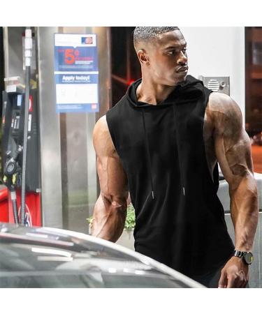 Babioboa Men's Workout Hooded Tank Top | Sleeveless Gym Hoodie for Bodybuilding | Large, Black - Buy Online on GoSupps.com