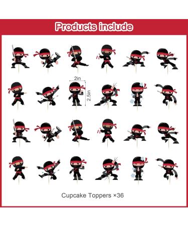 37Pcs Ninja Party Cake&Cupcake Toppers for Karate Kung Fu Warriors Birthday Party Supplies Boys' Theme Birthday Party Decoration - Buy Online on GoSupps.com