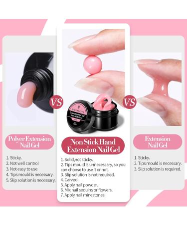 BORN PRETTY Non Stick Nail Gel - Pink Solid Builder Gel for Extensions & 3D Nail Art | UV/LED for DIY & Salon Use - Buy Online on GoSupps.com