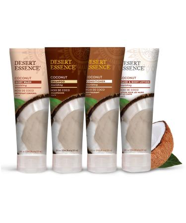 Desert Essence Coconut Conditioner 8oz (Pack of 3) - Strong, Healthy Hair with Coconut, Jojoba & Sunflower Oils - Restores Natural Luster - Refreshing Scent - Buy Online on GoSupps.com