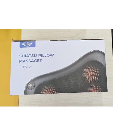 Alljoy Shiatsu Massage Pillows with Heat | 3D Rotating Neck & Back Massager | PU Leather Gift for Men & Women - Buy Online on GoSupps.com