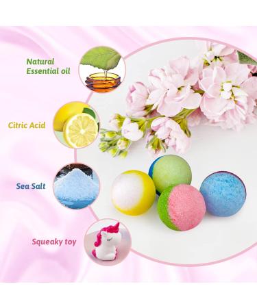 Bath Bombs for Kids 12+1 Bath Bombs with Girls Hair Ties Inside Bonus1 Funny Squeaking Toy Organic Colorful Bubble Bath for Kids Safe Tin Box Bath Bombs for Girls Gift Set for Birthday Party - Buy Online on GoSupps.com