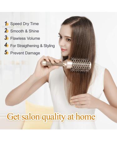 Sndyi Medium Round Hair Brush - Nano Ceramic Ionic Tech for Blow Dry, Styling, Curling & Straightening - 43mm - Buy Online on GoSupps.com