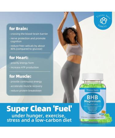 Magnesium BHB Gummies 1000mg for Adults Keto BHB Super Fuel for Energy Support Metabolic Health Brain Nerve Heart & Muscle Health Keto Support Gluten Free Non GMO Vegan Apple Flavor 60 60 Count (Pack of 1) - Buy Online on GoSupps.com