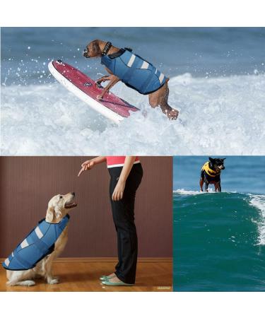 Wallpage Dog Swimming Vest - Adjustable Bathing Suit for Small to Large Dogs - M Size Blue | LifeSaver Pet Vest with Handle - Buy Online on GoSupps.com