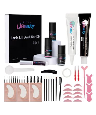 Libeauty Eyelash Lift and Tint Kit Eyelash Perming Kit Eyelash Lift Kit and Tint Large Capacity Fast Perm Suitable for Salon and Home Use - Black