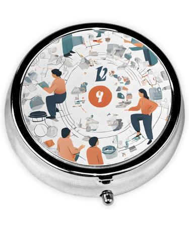 I Love The 90s Mini Round Pill Box | 3 Compartment Pill Organizer | Portable Travel Medicine Case for Home & Office - Buy Online on GoSupps.com