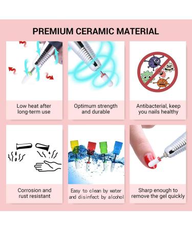 UNIBOUTI Ceramic Nail Drill Bits Set - 5pcs Professional Electric Efile Bits for Manicure Pedicure, Cuticle Acrylic Gel Nail Polishing - 3/32''(2.35) Large Barrel Top - Buy Online on GoSupps.com