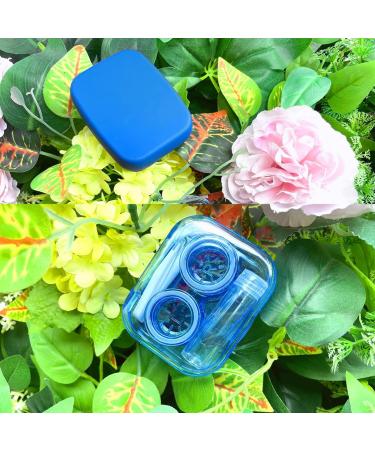 Buy Portable Contact Lens Case - Pack of 2 Blue Scrub with Mirror Leak-Proof Travel Essentials with Tweezers & Solution Bottle - Buy Online on GoSupps.com