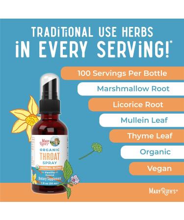 MaryRuth Organics Throat Spray (Vanilla) & Zinc Drops (Strawberry Lemon) | USDA Organic Clean Label Project Verified | Vitamins for Throat Relief Immunity & Overall Health | Vegan Non-GMO - Buy Online on GoSupps.com