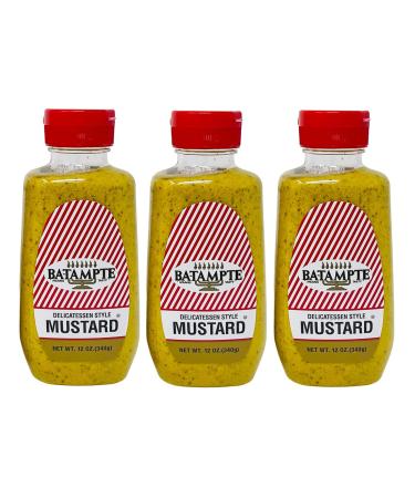 Ba Tampte Mustard Squeeze Bottle 12 Ounce (3 Pack) Bundle with PrimeTime Direct Silicone Basting Brush in a PTD Sealed Bag
