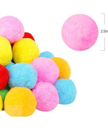 50-pack 2.5 Inch Assorted Pom Poms for DIY Crafts - Vibrant Colors for Creative Decorations - Buy Online on GoSupps.com