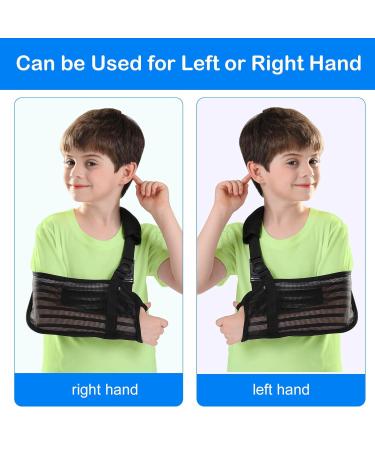 Kids Arm Sling for Shoulder Injury | Breathable Mesh Fabric Shoulder Immobilizer for Boys & Girls | Removable Strap | Large Size for Showering & Beach Use - Buy Online on GoSupps.com