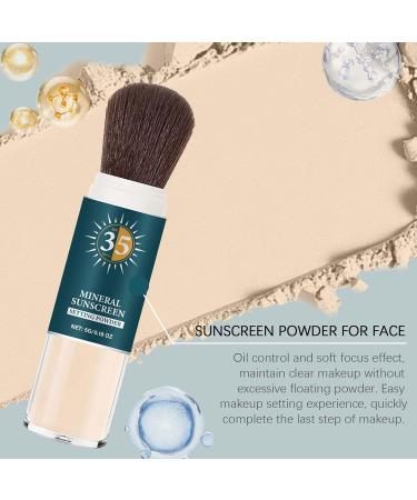 Clawrex Mineral Sunscreen Setting Powder SPF 35 Sun protection powder with brush Loose Setting Powder Oil Control Water resistant Mineral sun protection for face and scalp - Buy Online on GoSupps.com