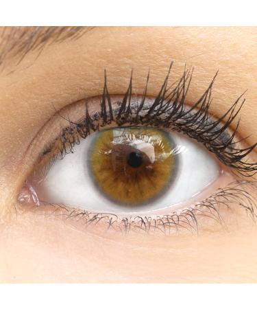 Contact lenses colored without starch colored monthly lenses soft lentils soft hydrogel 2 pieces color lens + lens container 0.0 diopttria natural colors series sorento brown (brown) 0.0 diopttria 8.6 millimeters 14.00 millimeters 2.0