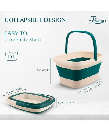 Fivona Foot Care Kit 2-in-1: Epsom Salt & Essential Oils Soak for Tired Feet Cracked Heels & Calluses - Collapsible Basin for Home Spa - Buy Online on GoSupps.com