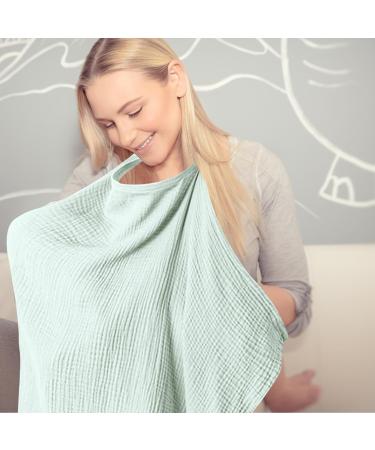 Fychuo Breastfeeding Cover & Colostrum Collection Kit | Cotton Nursing Cover for Mum | Soft Large Muslin Cloths for Baby | Green - Buy Online on GoSupps.com