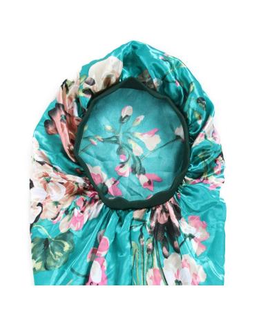 Extra Long Satin Bonnet Sleeping Cap for Long Hair, Curly Hair, Dreadlocks - Green | 1 Pack - Buy Online on GoSupps.com