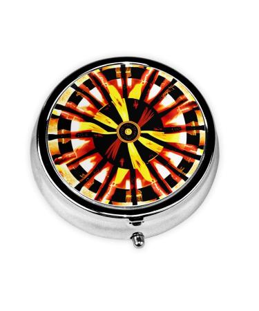 Burning Totemround Pill Box 3 Compartments Round Pill Box Organizer for Purse Or Pocket &*Portable Travel Pill Box