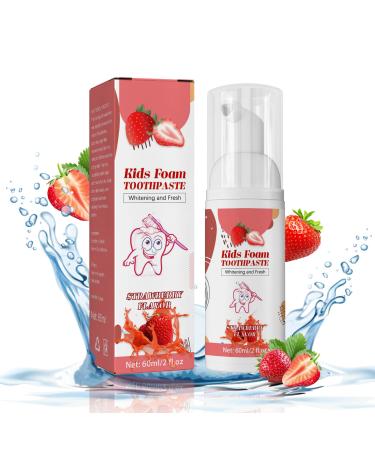 Foam Kids Toothpaste Childrens Toothpaste Toddler Toothpaste with Low Fluoride for U Shaped Toothbrush Teeth Whitening Foam Teeth Cleaning Anti-Cavity Natural Mousse Foam Toothpaste. Strawberry