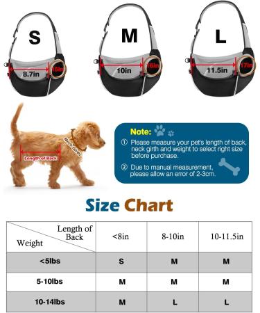 Pawaboo Dog Sling Carrier - Breathable Mesh Puppy Crossbody Purse for Outdoor Travel - Medium Black - Buy Online on GoSupps.com