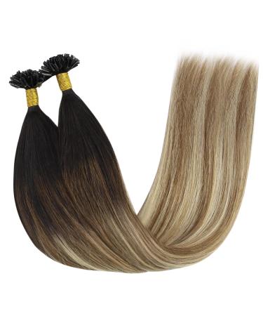Youngsee Real Hair Balayage Extensions | Brown Ombre U Tip Bonding | 35cm Keratin Hair Extensions - Buy Online on GoSupps.com
