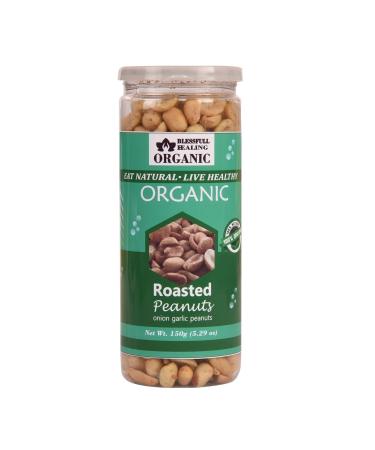 Blessfull Healing Organic Natural Vegan Onion Garlic Roasted Peanuts Crunchy Healthy Snacks 150 Gram