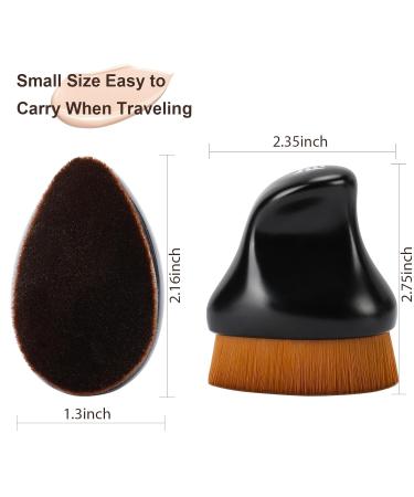 Buy Foundation Makeup Brush | Kabuki Bronzer Brush for Liquid & Cream Cosmetics | Ergonomic Handle - Matte Black - Buy Online on GoSupps.com