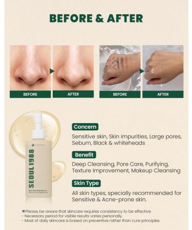 KSECRET SEOUL 1988 Cleansing Oil: Pine Cica 1% + Probiotics 200 ml/6.76 fl.oz - Buy Online on GoSupps.com