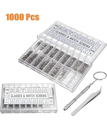 1000PCS Eyeglasses Repair Kit with 6 Screwdrivers and Tweezer - for Eyeglasses, Sunglasses, Watches & Spectacles - Buy Online on GoSupps.com