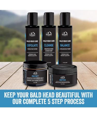 Mountaineer Brand Bald Head Care for Men | Exfoliating Scalp & Face Scrub | All-Natural Cleansing Shampoo & Hydrating Shaving Soap | 4oz Each | International Shipping Available - Buy Online on GoSupps.com