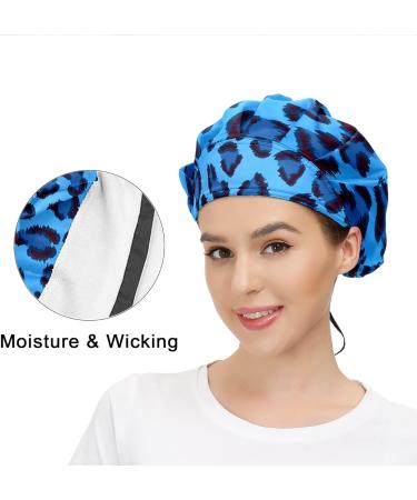 Adjustable Blue Leopard Texture Working Cap with Tie Back for Men and Women - Buy Online on GoSupps.com