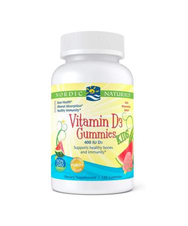 Nordic Naturals Vitamin D3 Gummies KIDS Wild Watermelon Splash 400 IU 120 Gummies