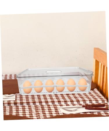 OSALADI Box Plastic Serving Tray Plastic Eggs Egg Tray Refrigerator Vegetables Holder Drawer Egg re-usable Transparent 32.5x22.5cm - Buy Online on GoSupps.com