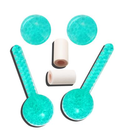 Ice Globes for Facial Cooling Globes Set for Eye & Neck Cold Glass Ice Roller Ball Cryo Sticks Face Globes Tighten Skin Reduce Puffiness and Dark Circles Enhance Circulation Green
