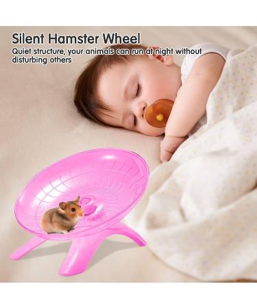 woojfcang Silent Hamster Wheel Flying Saucer Hamster Running Wheel for Syrian/Dwarf Hamster Gerbils Squirrels Guinea Pig Small Animals Pets Playing Toys Exercise Sports Wheel (Plastic Pink) - Buy Online on GoSupps.com