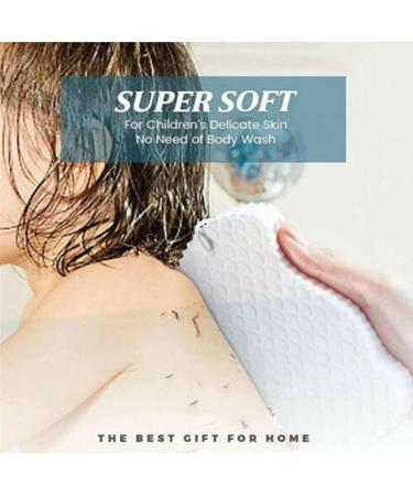 Korean Skin Scrubber Exfoliator Sponge - Beyond Draw 3D Reusable Bath Sponge (Pink & Blue) | Super Soft Exfoliating Body Sponge for Radiant Skin - Buy Online on GoSupps.com