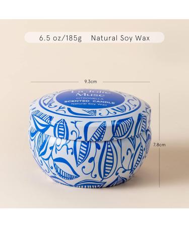 La Jol e Muse Citronella Candle Set of 2 - 185g Soy Wax Outdoor Candles with Citronella Oil | 35-45 Hours Burn Time | Perfect Candle Gift Set - Buy Online on GoSupps.com