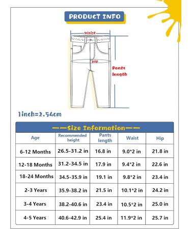 KIDSCOOL SPACE Baby Ripped Jean Toddler Elastic Waist Denim Pants 2-3 Years Blue - Buy Online on GoSupps.com