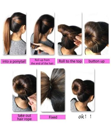 3 Pcs Magic Hair Roll Tool Set - DIY Foam Ring Shaper Snap, Bun Donut Hair Accessories for Women - Long Buckle Nylon Styling Tool in Brown - Buy Online on GoSupps.com