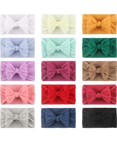 15-Pack Elastic Stretchable Nylon Loop Hair Bands for Toddler & Baby Girls Super Soft Monochrome Top Knot Headwraps & Accessories - Buy Online on GoSupps.com