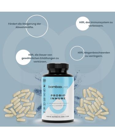 BAMBOO Labs Darmprobiotics + Complete Vitamin Complex | Vegan Probiotic Capsules with Lactobacillus Casei | Immune Support | 120 Microbioma Capsules - Buy Online on GoSupps.com
